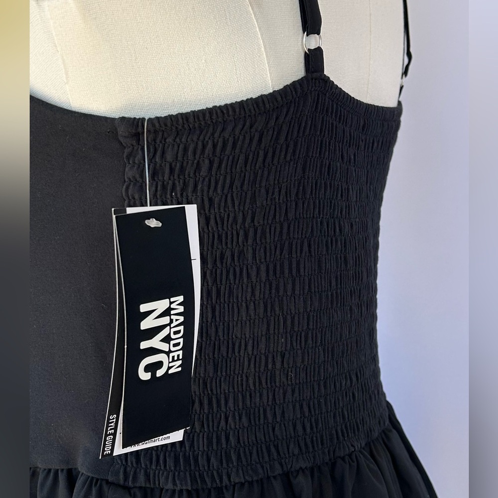 Madden NYC Women’s Corset‎ Bubble Hem Mini Dress Adjustable Straps Black Size Lg - Picture 4 of 14